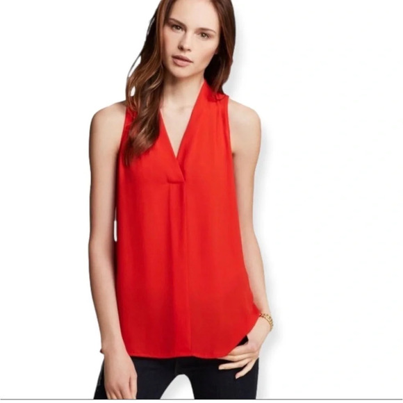 Vince Camuto Sleeveless V-neck Blouse Orange Size Medium Women’s - Picture 1 of 9